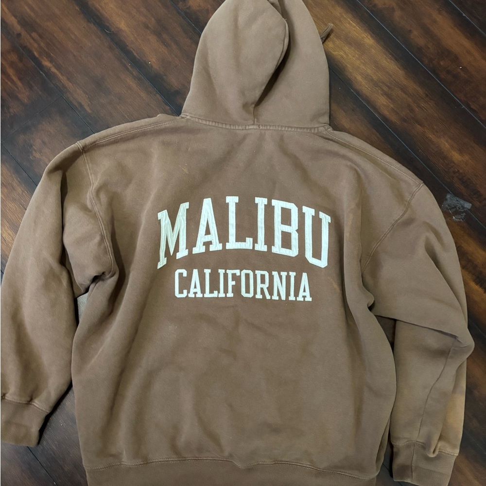Brandy Melville Brown Zip Up Sweater